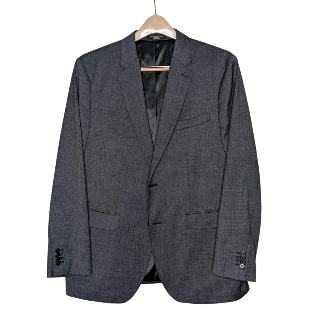 Banana Republic Sport Coat Blazer Jacket Mens 42R Gray Reda Flexo Italian Wool
